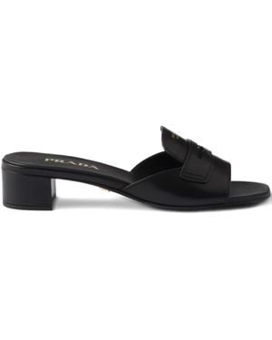 Prada Leather Sandals - Black