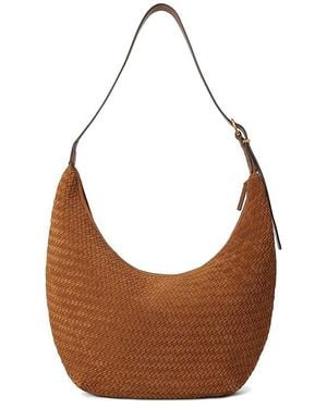 Madewell Essentials Curve Shoulder Handbags, Suede - Brown